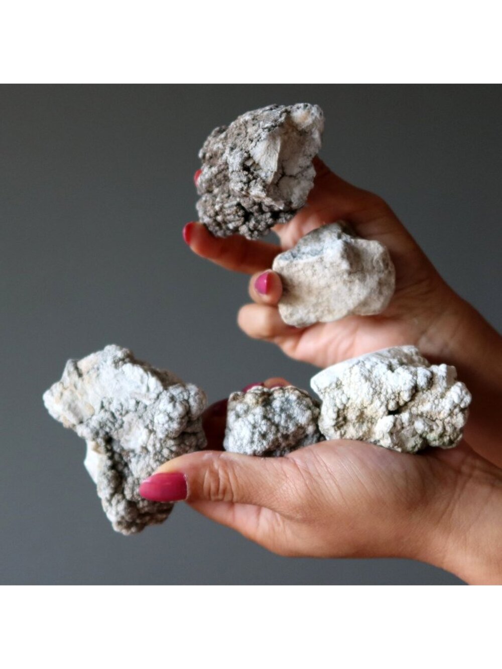 Howlite Raw Crystal Bulk Stone White Gray Rock Lot of 5 (1.5 Pounds)